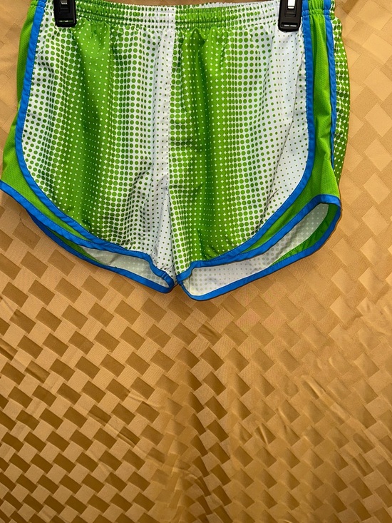 Nike Pants - Nike Women's Green and White Athletic Shorts with Blue Trim